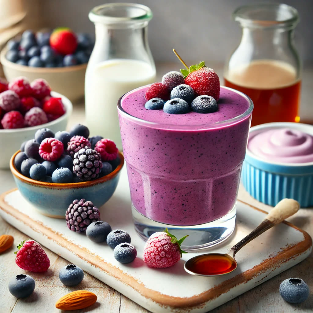 Berry smoothie with fresh berries
